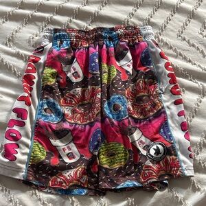 Vibrant Donut Print Kids Shorts